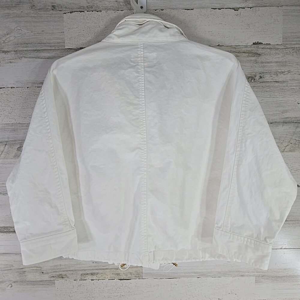 MICHAEL MICHAEL KORS WOMEN'S SIZE LARGE WHITE SNAP FULL ZIP JACKET FLAP POCKETS. - Picture 7 of 16
